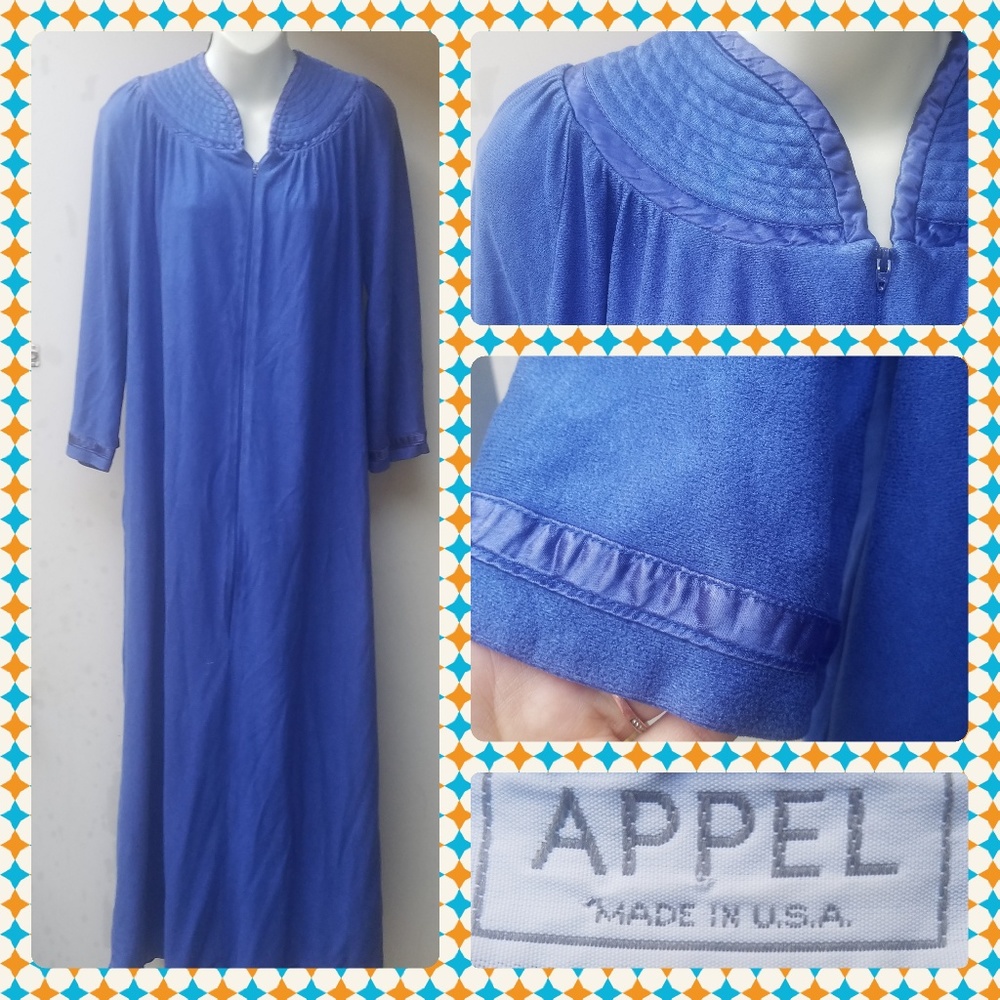 VTG 90S Royal Blue Granny Nightrobe